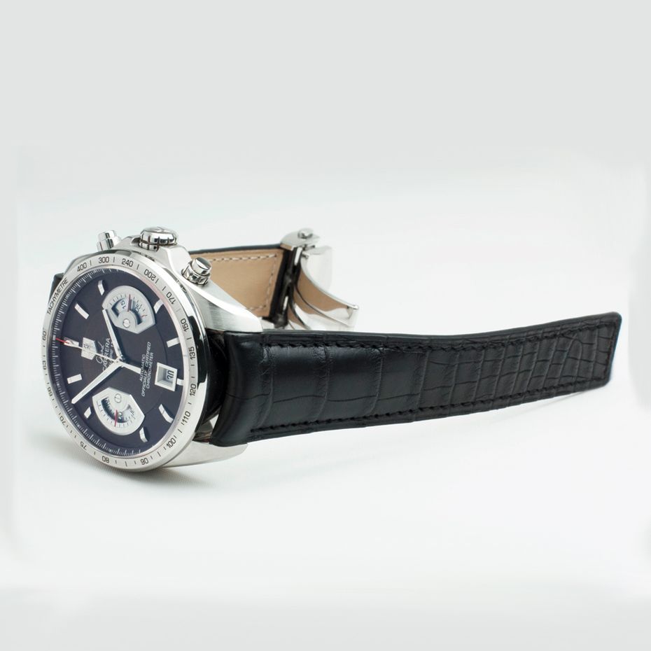 Ремешок для часов TAG Heuer Grand Carrera Calibre 17 чёрный из аллигатора