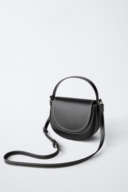 ZARA МИНИ-СУМКА ЧЕРЕЗ ПЛЕЧО, ЧЕРНЫЙ