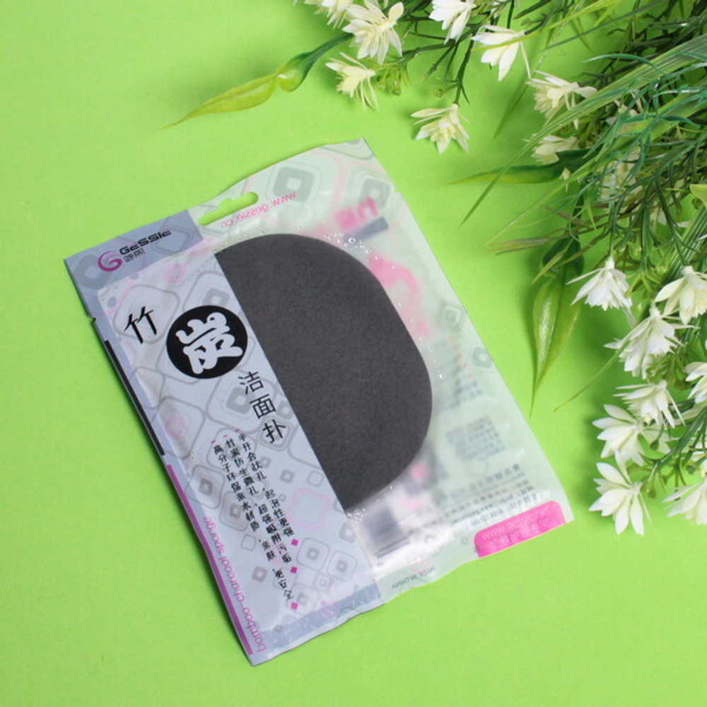 Спонж для умывания и бережного пилинга «Yuoki - Toki», цвет серый, 11,3*8см