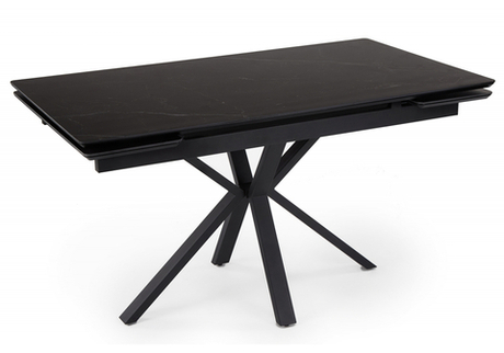 Керамический стол Woodville Старлайт 140 (200) х 80 shakespeare black, черный, ножки черные