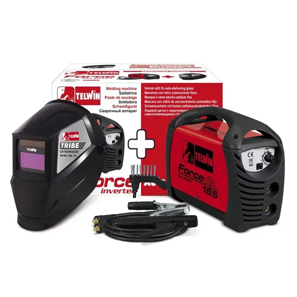Сварочный аппарат с инвертором Telwin FORCE 165 ACX + WELDING HELMET, 815863