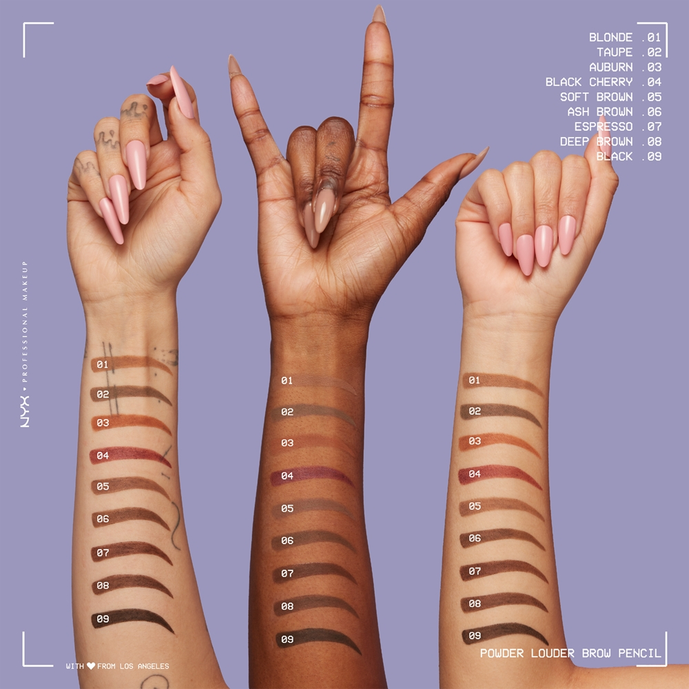 NYX Professional Makeup Powder Louder - Карандаши для бровей с щеточкой оттенок Black Cherry, 1 szt.
