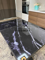 Кухонный раздвижной стол "Спайдер", чёрный мрамор