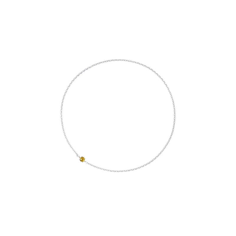 Вечный браслет ВЛВ Навсегда – Белое золото, Желтый сапфир