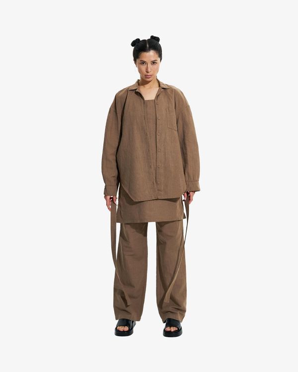 Брюки льняные Borozna Бежевые - фото 4