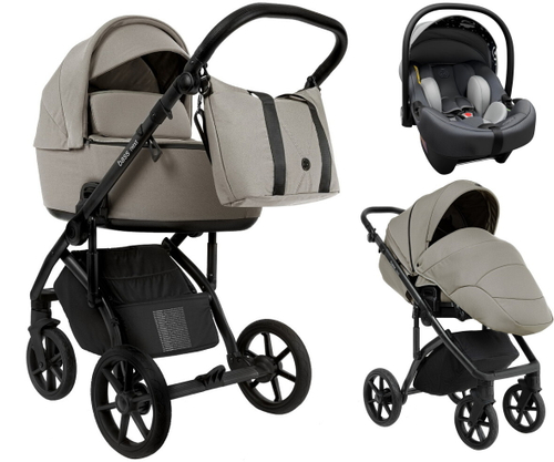 Детская коляска Roan Bass Next 2.0 3 в 1 с автокреслом Tutis Elo Lux EduSky Grey BSN/41/2 Hazel/Black/руч.Black