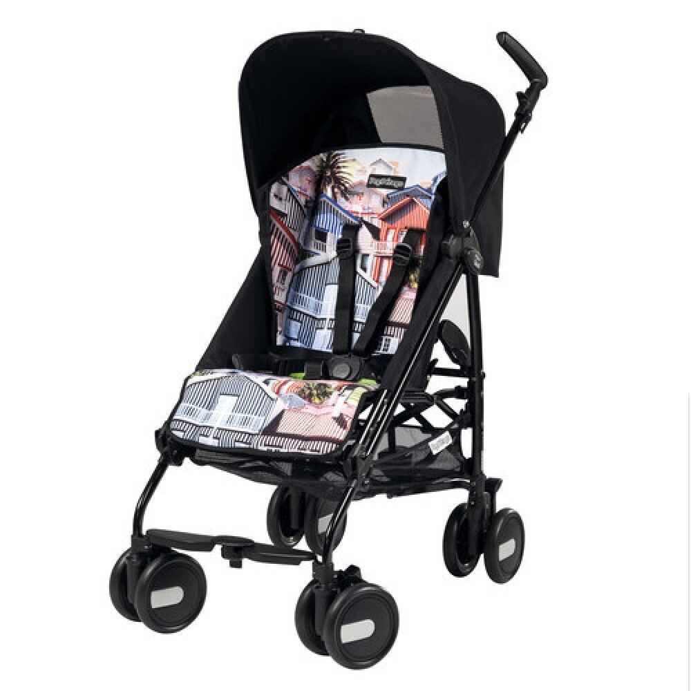 Коляска-трость Peg Perego Pliko Mini с бампером (Черный/рисунок)