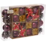 Набор украшений «Зимнее волшебство» 24*16*4 см (24 предмета), Золото/рубин