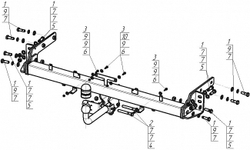 Фаркоп Motodor Hyundai Tucson, KIA Sportage 2018-2022 (оцинк. Шар) арт.90909-A