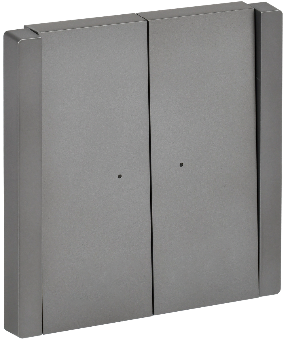 FORTE&PIANO Выключатель 2-клавишный проходной с индикацией 10А FP508 сталь IEK