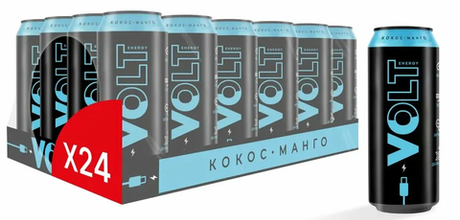 VOLT "Кокос-Манго" Энерг.напиток 0,45 л. ж/б - 24 шт. в упаковке