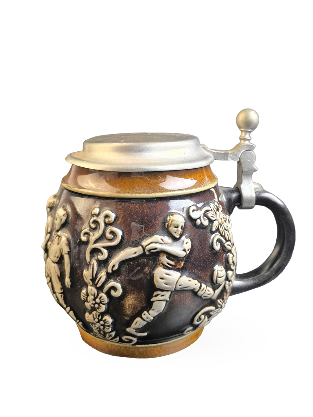 Кружка пивная (керамика с оловянной крышкой) Германия