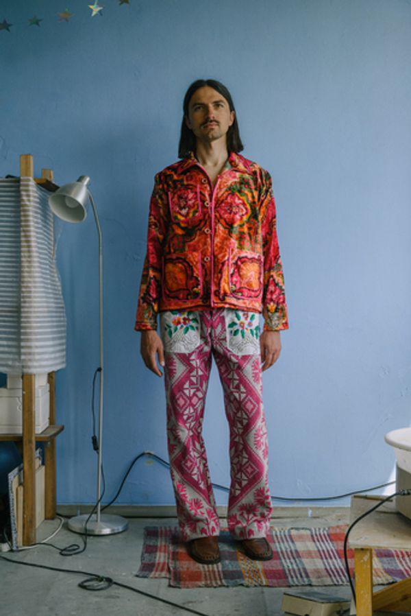 Куртка с Пуговицами на Петлях/Razz Velvet Jacket розовая - фото 2