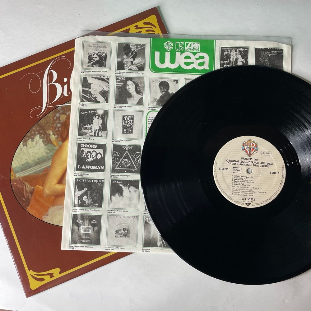 Винтажная виниловая пластинка LP Francis Lai Bilitis Музыка Из Кинофильма Билитис (Германия 1977)