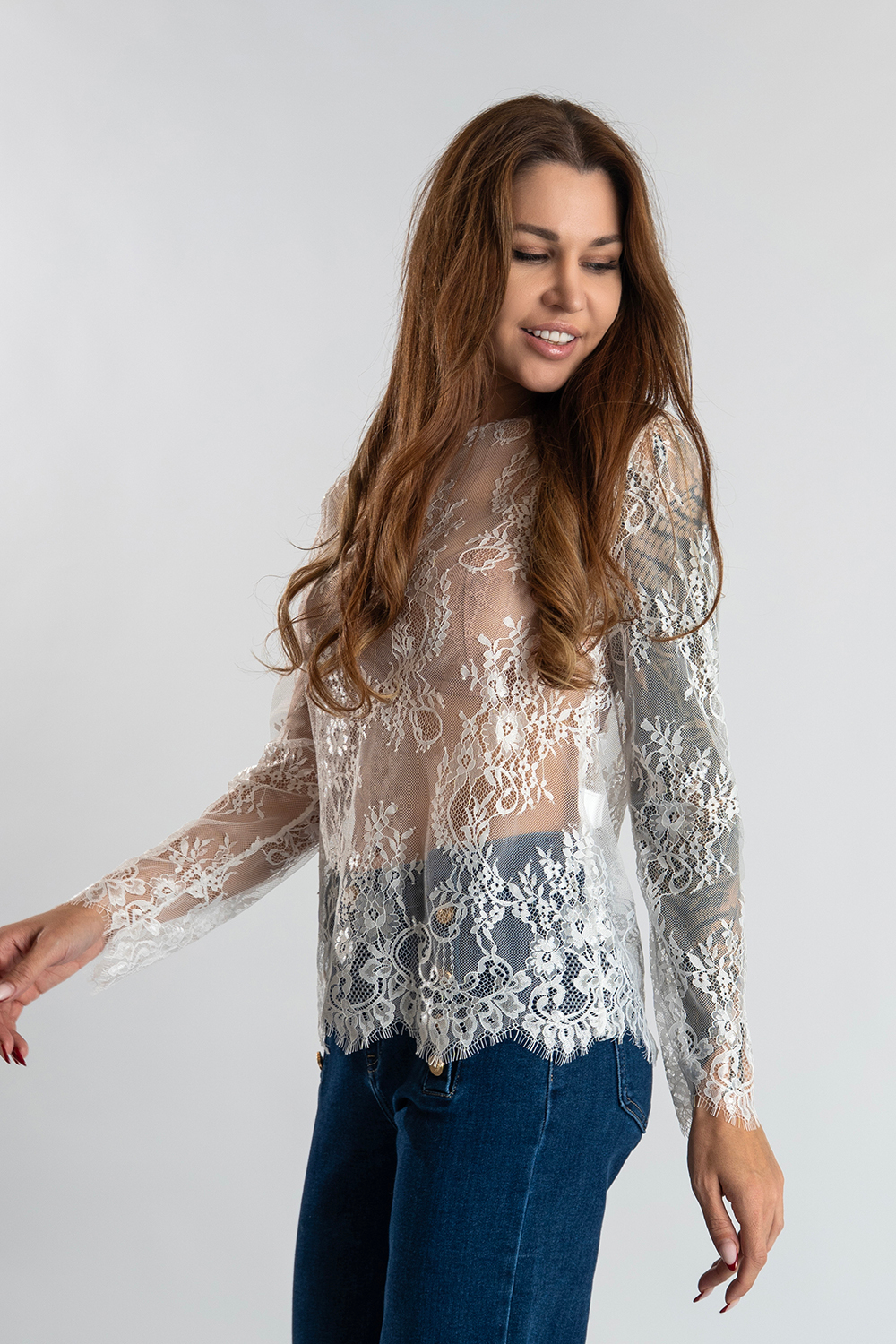 Кружевной лонгслив