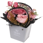 Цветочная композиция «Розовый туман» 15*11*20см в корзинке, цвет розовый