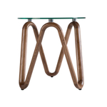 Приставной столик 2125/LT20048 из стекла и ореха