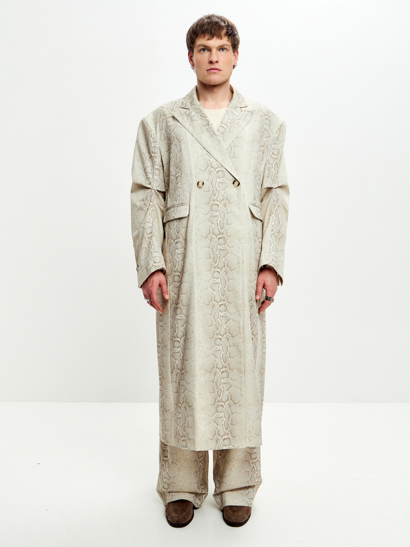 Тренчкот SAVE со змеиным принтом