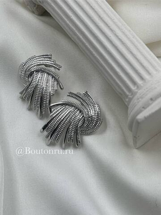 Серьги серебристые "Вихрь"