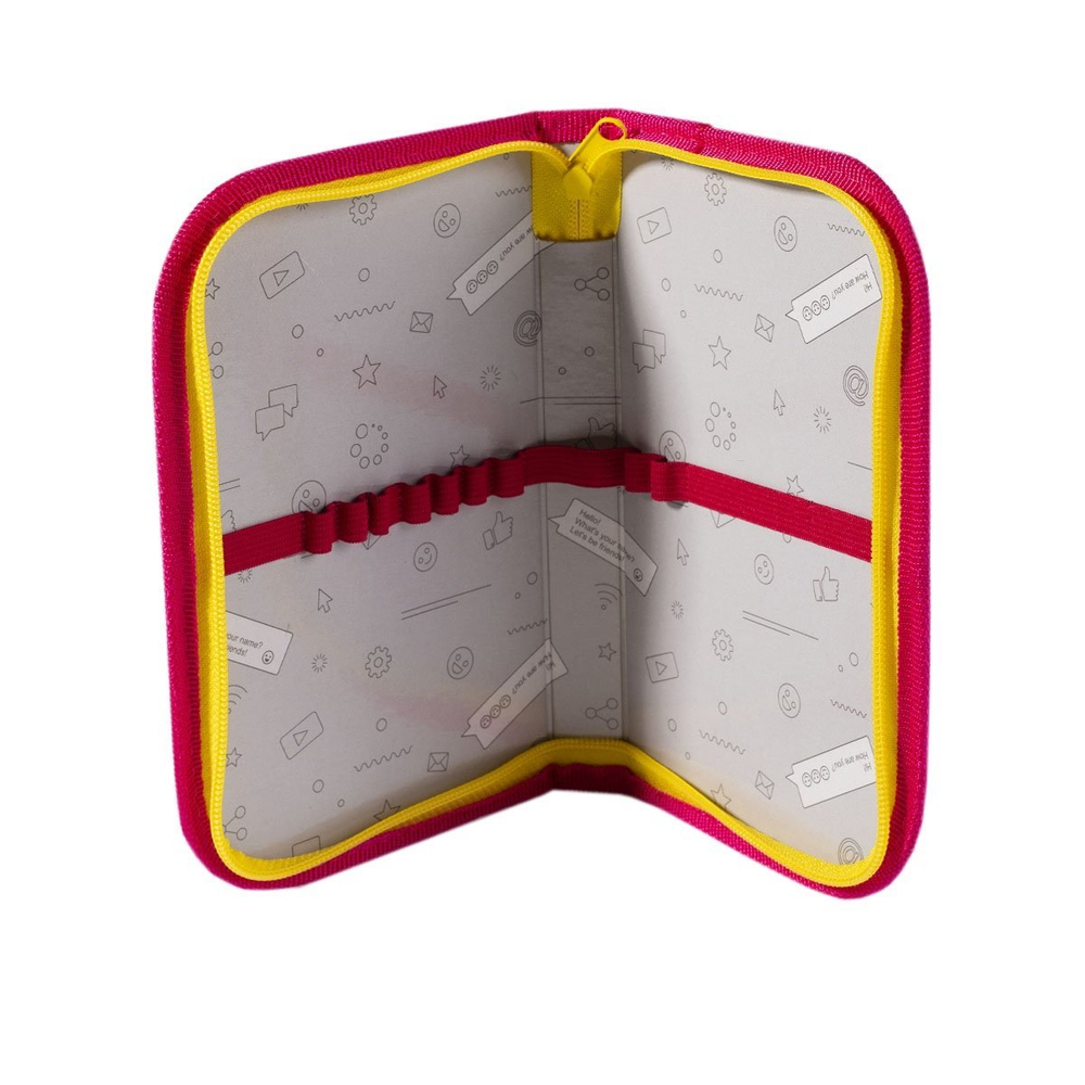 Пенал 1 отделение 1 откидная планка Alingar, лам. картон, молния, 200 х 130 х 20 мм, "Грация", оранжевый (черная кошечка)