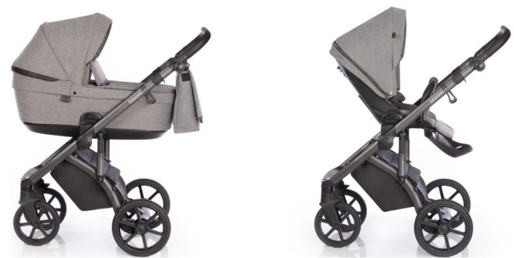 Детская коляска Roan Bloom 3 в 1 New 2021 (Серый) Titanium