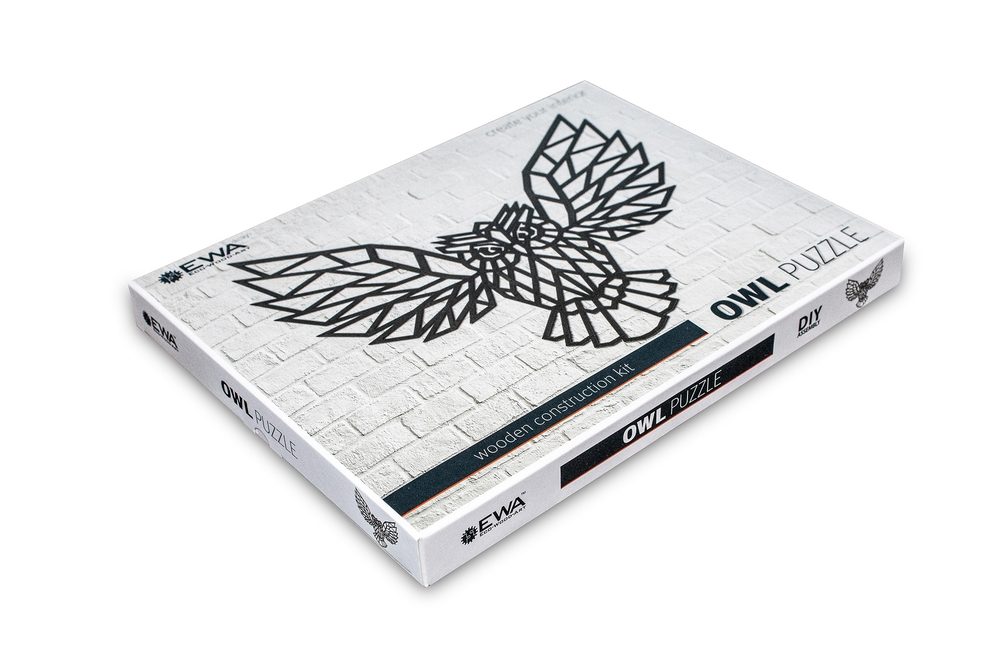 Деревянный декор настенный, панно, сборная модель EWA Design Сова