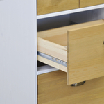 Комод деревянный Тэа 51х38х84 см с ящиками и полкой Тэа из массива сосны, 4 ящика / белый, бейц