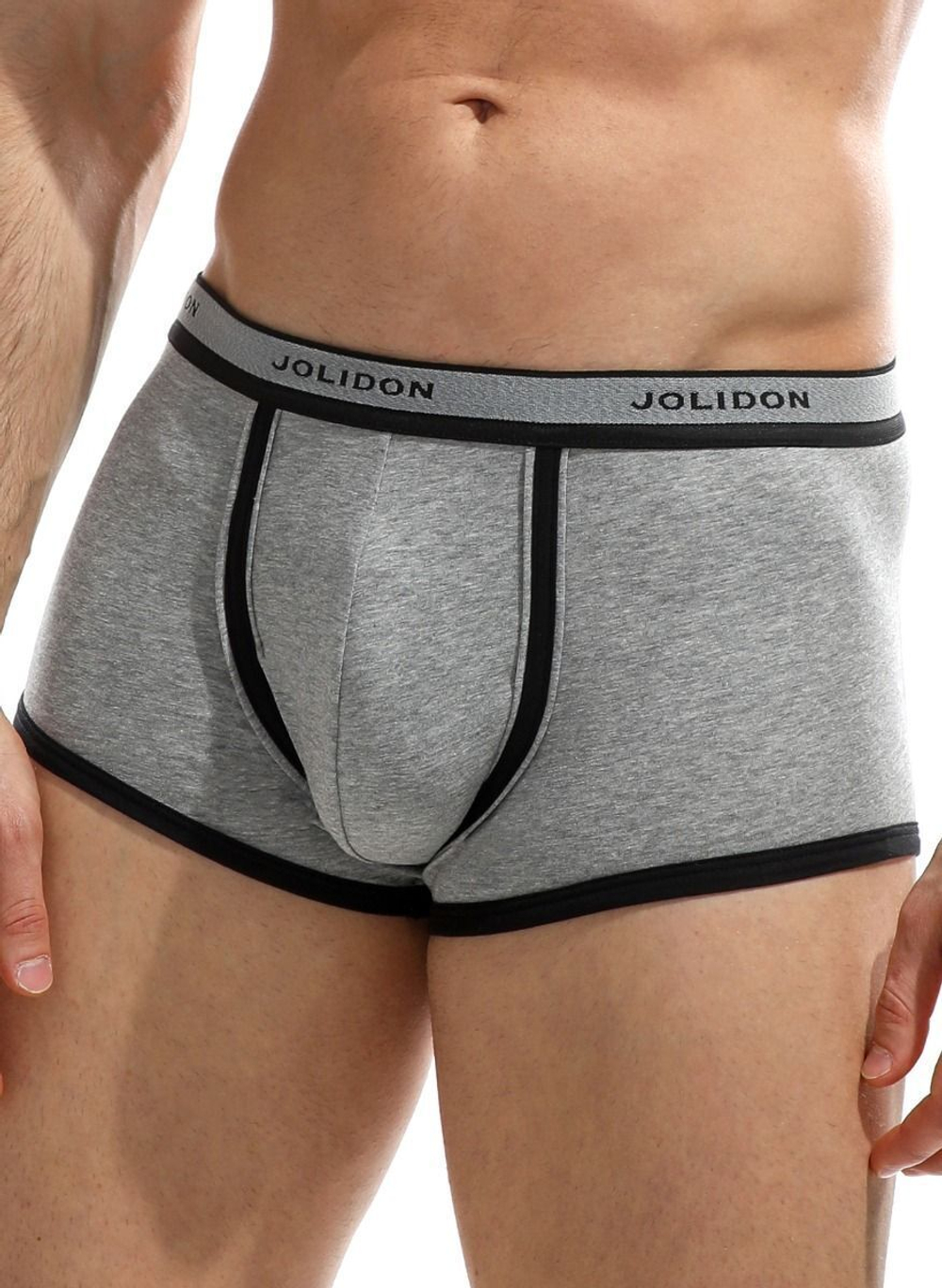 Мужские трусы-боксеры с контрастной тесьмой на резинке (Размер: L) (Цвет: грязно-синий)