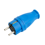 Вилка прямая с/з, STEKKER, RPG16-21-441 , каучук 250В, 16A, IP44, синий 39161