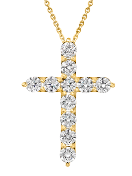 Стильный крест с бриллиантами массой 0.4ct