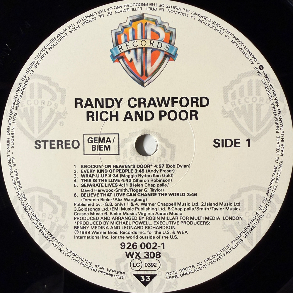 Randy Crawford - Rich And Poor (Германия 1989г.)