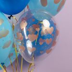 Шар (12''/30 см) Новорожденный (сердца и облака), Ассорти, кристалл, 5 ст, 25 шт.