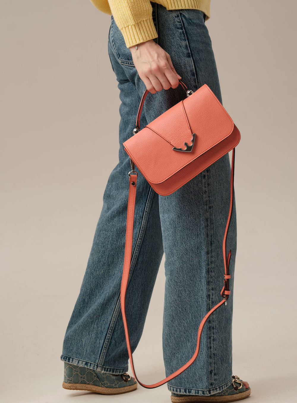 Кожаная сумка Deboro 30418 коралловый