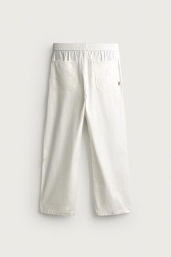 ZARA БРЮКИ RELAXED FIT В ЕЛОЧКУ, БЕЛЫЙ
