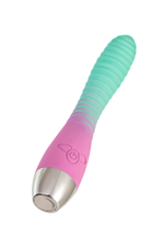 Мятно-розовый вибратор с изогнутой головкой Azalia - 20,5 см.