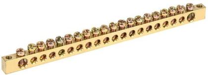 Шина PEN "земля-ноль" 6х9мм 20/2 (20групп/крепеж по краям) IEK