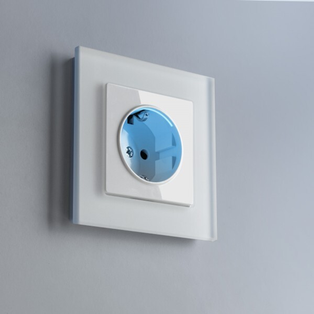 Розетка с подсветкой (белый)