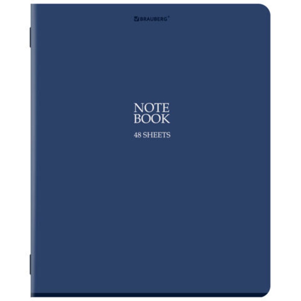 Тетрадь А5, 48 л., BRAUBERG, скоба, клетка, SoftTouch, "NoteBookMono", (микс в спайке), 405325