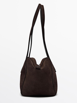 Massimo Dutti Сумка-саквояж West из натуральной кожи, коричневый