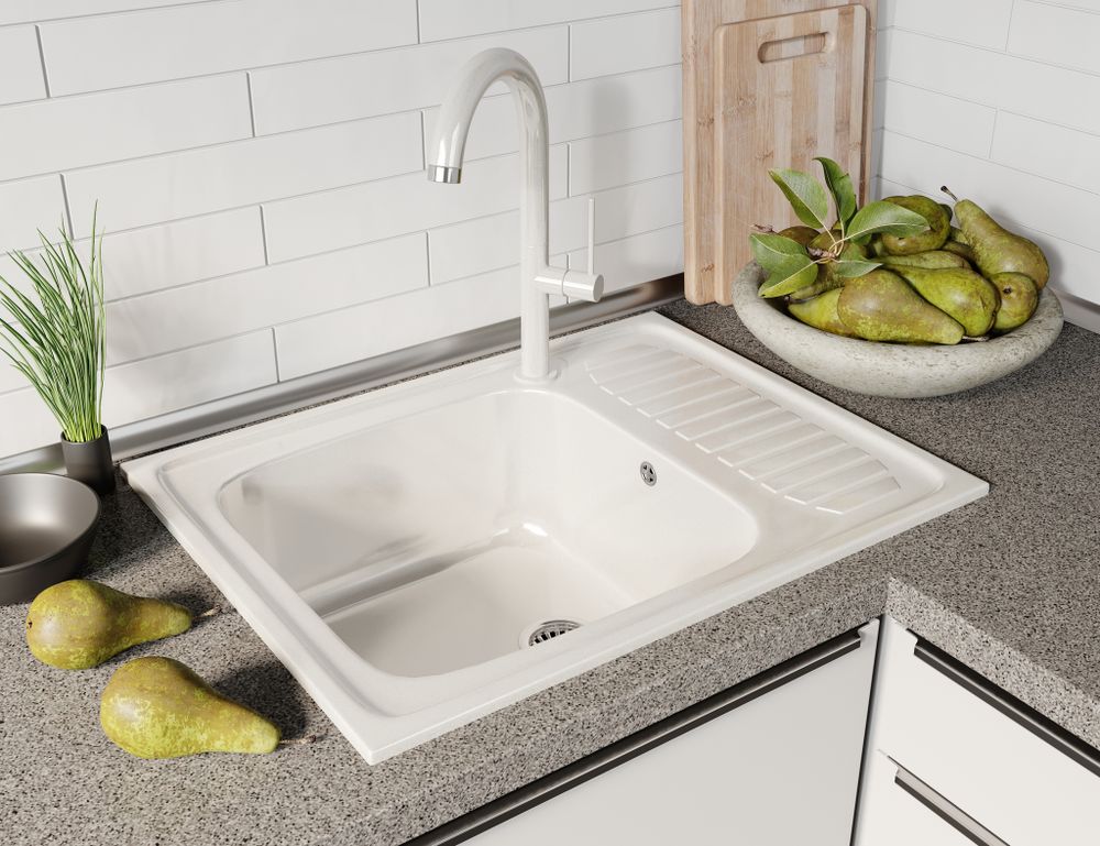 Мойка каменная S-11 глянец (Sim Gran), Белый крап