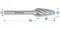 Борфреза твердосплавная LENZ форма H (язычок пламени), 12х32х6х77 мм, насечка №7, без покрытия, арт. LZBH 025 N7