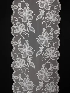 05-174 ОПТ Вышивка на неэл. сетке 22 см, белый 001