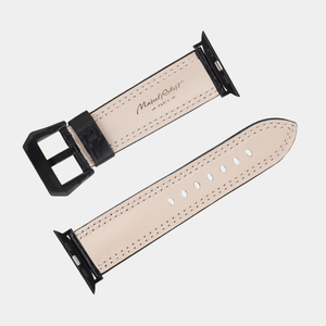 Ремешок для Apple Watch Ultra 49mm из кожи аллигатора, черного цвета