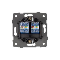 Механизм компьютерной розетки двойной SCT-MPC2-PL-GR-V (RJ-45, CAT6) (Arlight, -) 049851