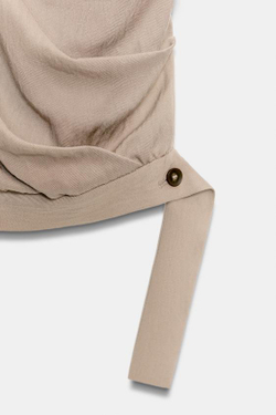 ZARA СВОБОДНЫЕ ШОРТЫ С ЗАЩИПАМИ — ZW COLLECTION, СЕРО-КОРИЧНЕВЫЙ