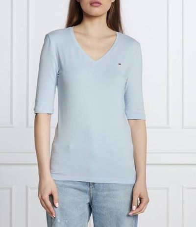 блузка essentials Tommy Hilfiger - голубой(WW0WW27963)