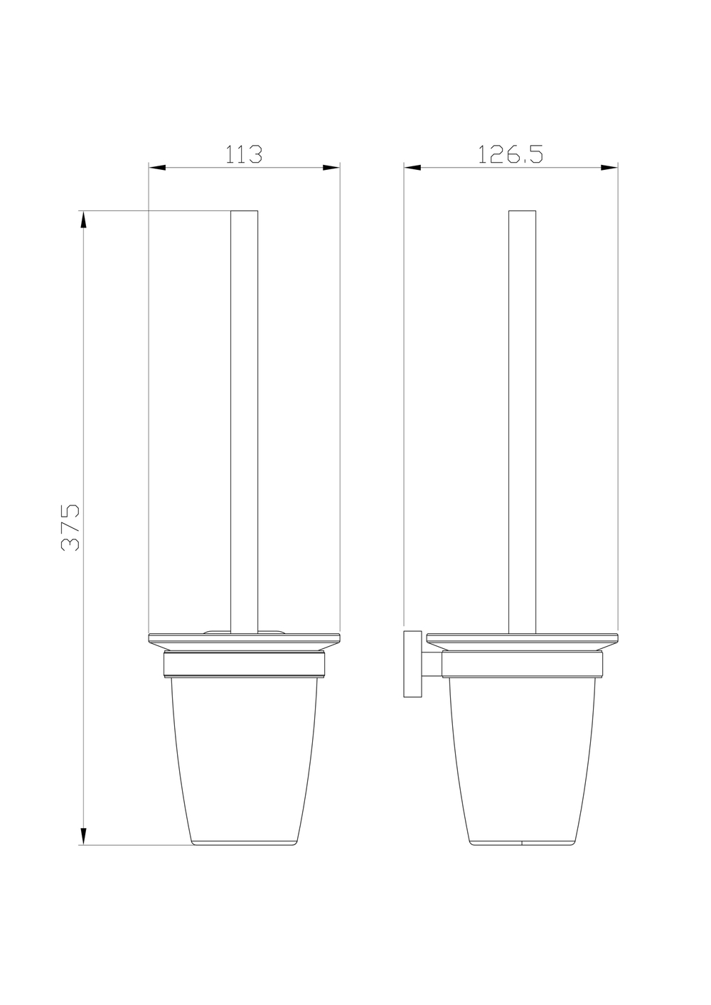Туалетный ершик в комплекте WONZON & WOGHAND GRAFFITY, Брашированный никель (WW-9329-BN)