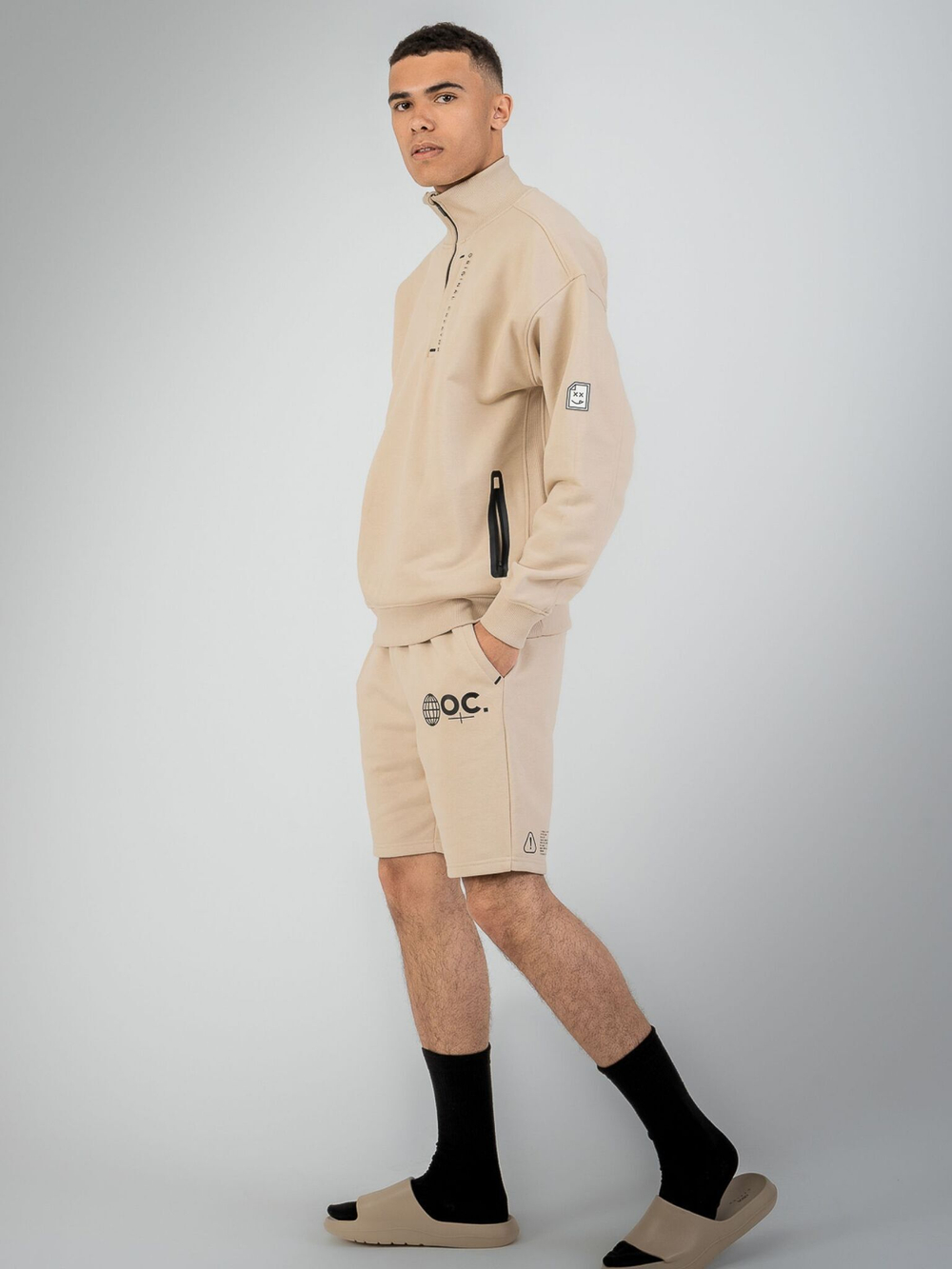 Свитшот с короткой молнией ORIGINAL CREATOR ERROR_404 HALF-ZIP, Бежевый