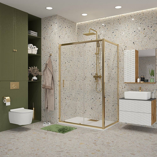 Душевой уголок Niagara Nova 120х100 NG-42-12AG-A100G профиль Холодное золото стекло прозрачное