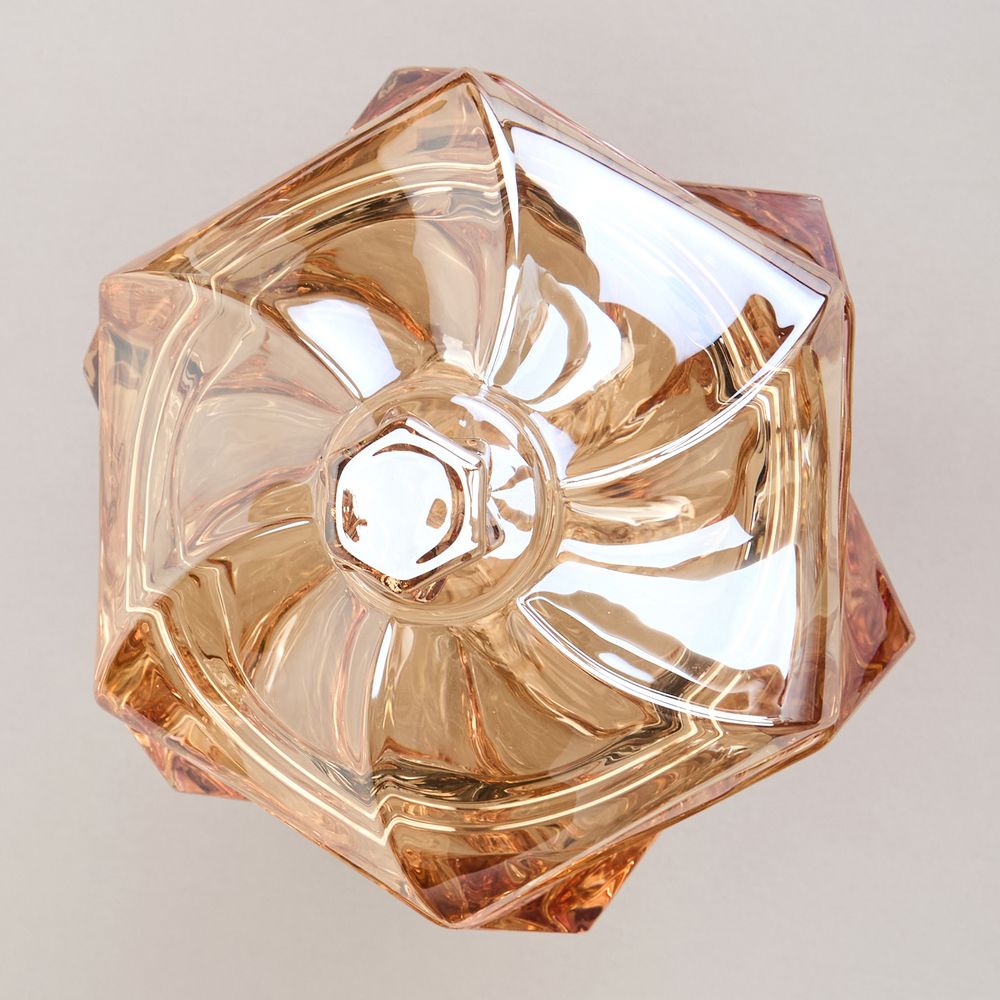 БЛЮДО С КРЫШКОЙ НА НОЖКЕ "BOHEMA" AMBER ДИАМЕТР=11,5 СМ ВЫСОТА=16,5 СМ